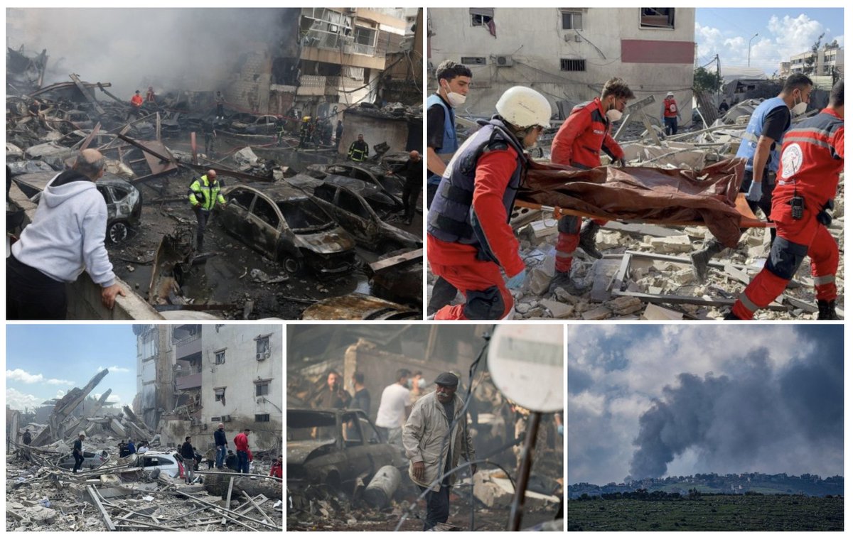 NuryVittachi's tweet photo. MASS MURDER IN TEN MINUTES
Israel’s astonishing program of death and destruction in Lebanon yesterday shocked the world, leaving about 200 dead and more than 1,000 injured.

In ten minutes of hell, at least five airstrikes hit Beirut and more missiles hit the Bekaa Valley and southern Lebanon. 

.

NOT TERRORISTS

Israel excused its actions as an attack on “terrorist” group Hezbollah, no doubt hoping that the mainstream media would choose not to share the key fact:

HEZBOLLAH IS NOT A TERRORIST GROUP. Only about 23 out of the world’s roughly 200 countries designate it as such, and most are backers of the US and Israel, such as the UK and Argentina.

The vast majority of humans on planet earth, including major countries such as India, China, Indonesia and Russia, DO NOT recognize Hezbollah as a terrorist group, but as a political body defending the rights of Lebanese people.

Even France, a supporter of the US and Israel, says that only one wing of Hezbollah can be designated as "terrorist"--the rest is a political organization.

This means that Israel committed mass murder in the eyes of the world yesterday.

.

1.2 MILLION DISPLACED
Yesterday's horror came on top of Israel’s illegal invasion of southern Lebanon, which has already killed more 1,700 people and displaced 1.2 million individuals – almost all of whom are civilians, and most of whom are women and children. 

Israel has killed more than 130 children in the current attack on Lebanon.

For decades, illegal acts by Israel, the United States, and allies such as the United Kingdom, have gone unpunished. 

The world has to ask: how long can their impunity last?
