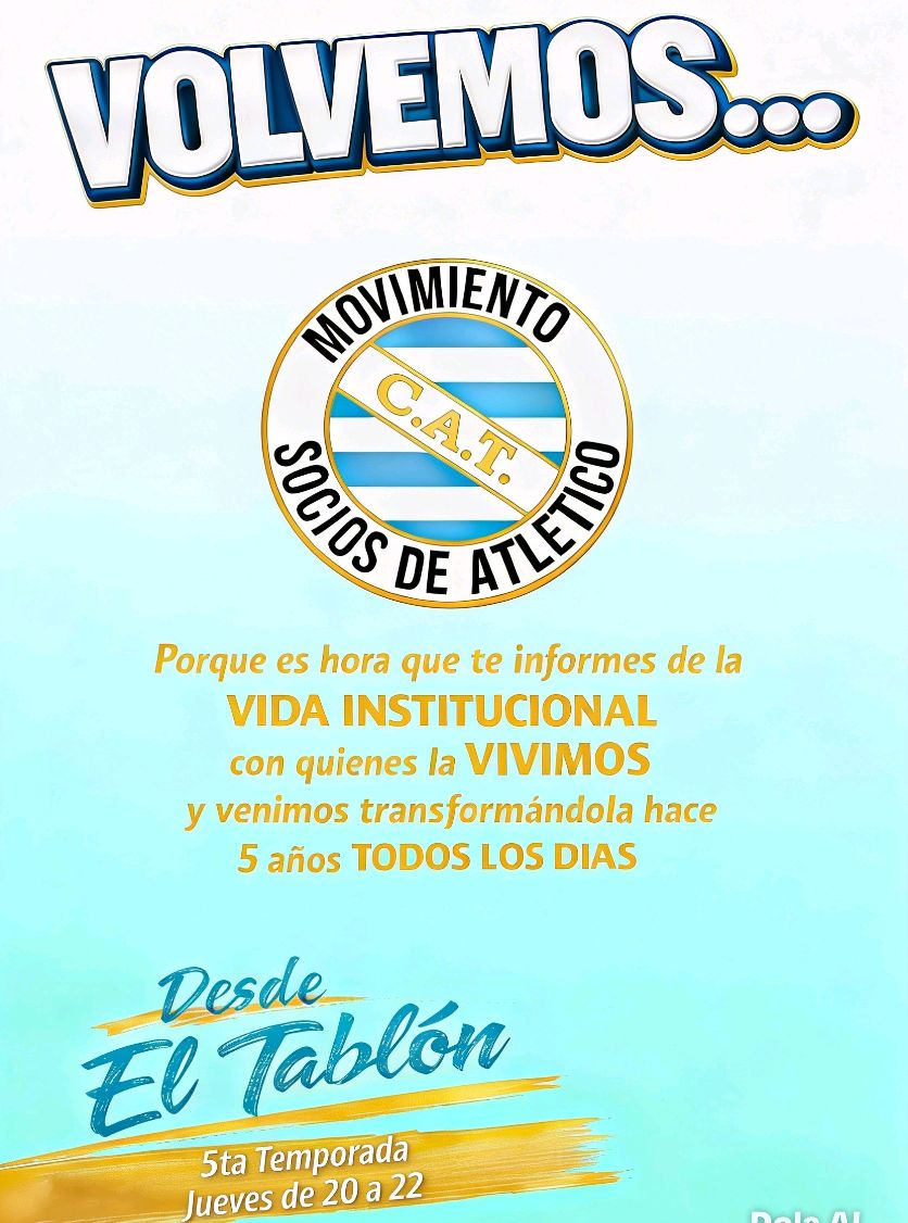 5 AÑOS . . .

Trabajando, Aportando, Luchando e INFORMANDO con seriedad sobre la actualidad de NUESTRO CLUB !

🗣️Este jueves VOLVEMOS !!!
🗣️Felices y orgullosos por lo mucho que hicimos y haremos

Por Nuestras Futuras Generaciones