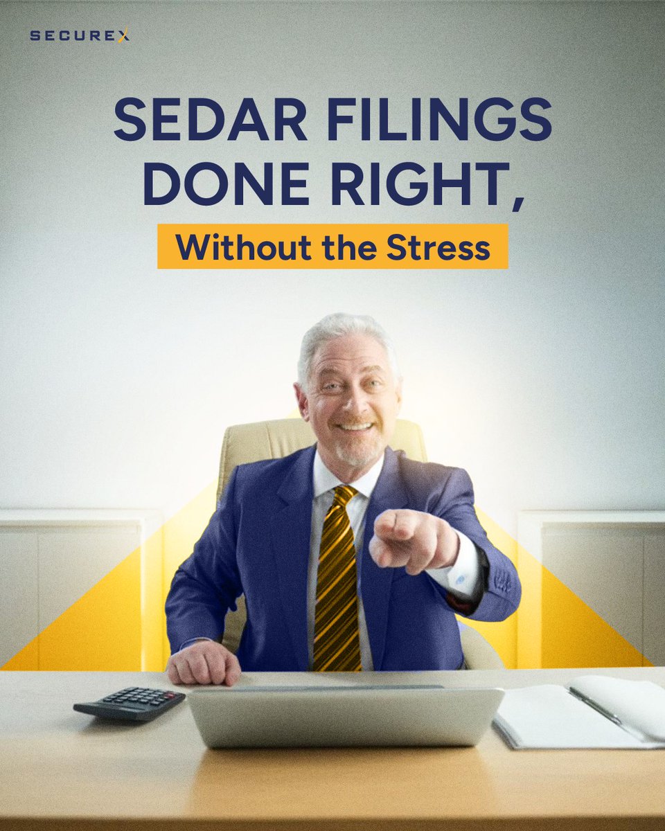 securex's tweet photo. Filing through SEDAR comes with strict requirements, and mistakes can cost time and money.

Let’s get your filing done right, the first time.

#SEDARFilings #SecurexFilings #CanadianCompliance #FilingSupport #RegulatoryFiling #NoErrors #Securex https://t.co/9p2Ua6IUs2