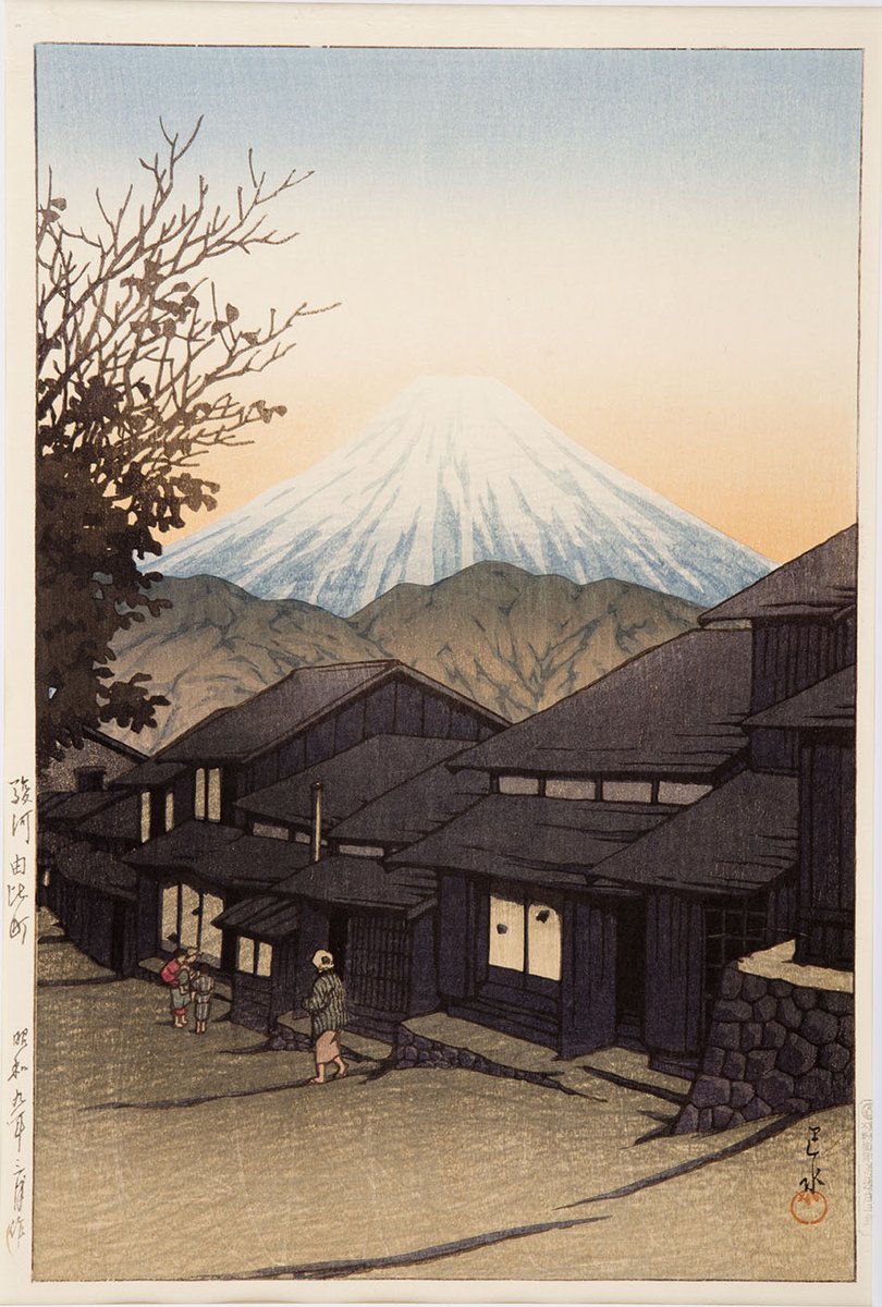 JapanTraCul's tweet photo. Yui, Suruga, from Selection of Views of the Tokaido, by Kawase Hasui, 1934, Tokyo Fuji Art Museum https://t.co/KvH1mGWKZ2
