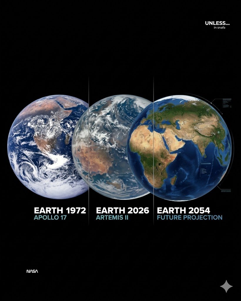 XTreebs's tweet photo. this is what @GeminiApp thinks earth will look like in 2054 using recent @NASA photos https://t.co/UxYtJ2acsx