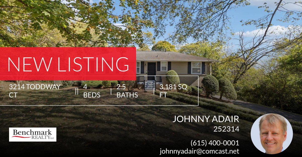 johnnyladair's tweet photo. 📍 New Listing 📍 Take a look at this fantastic new property that just hit the market located at 3214 Toddway Ct in Nashville. Reach out here or at (615) 400-0001 for more information!

Listed by Laron Pendergrass

Johnny Adair 
Be... https://t.co/nEviLHPjdi https://t.co/lwXPjQwSxO
