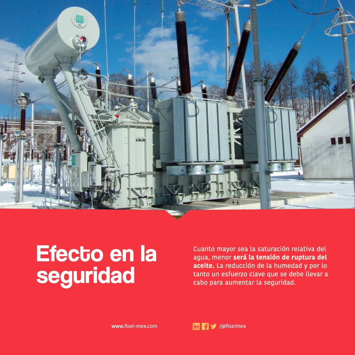 FiseiMex's tweet image. La #humedad es una de las principales causas de las #fallas de los #transformadores de uno de los principales factor potencia y de degradación del papel aislante.