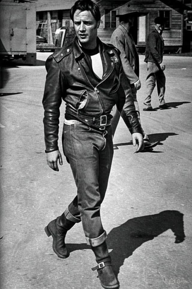 fasc1nate's tweet image. Marlon Brando on the set of 'The Wild One'. 1950s.

More rare photos: bit.ly/44OpIzi