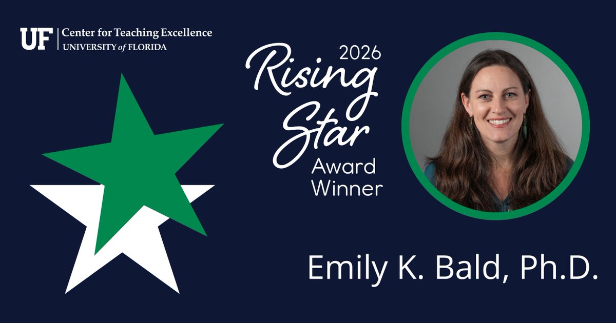 UF_CTE's tweet image. We're thrilled to announce Dr. Emily K. Bald as a Rising Star Award Recipient! 🌟 
Her commitment to ongoing teaching improvement and professional development continues to enhance student learning experiences. Congratulations!
#UF #UFCTE #TeachingExcellence #RisingStar #Winner