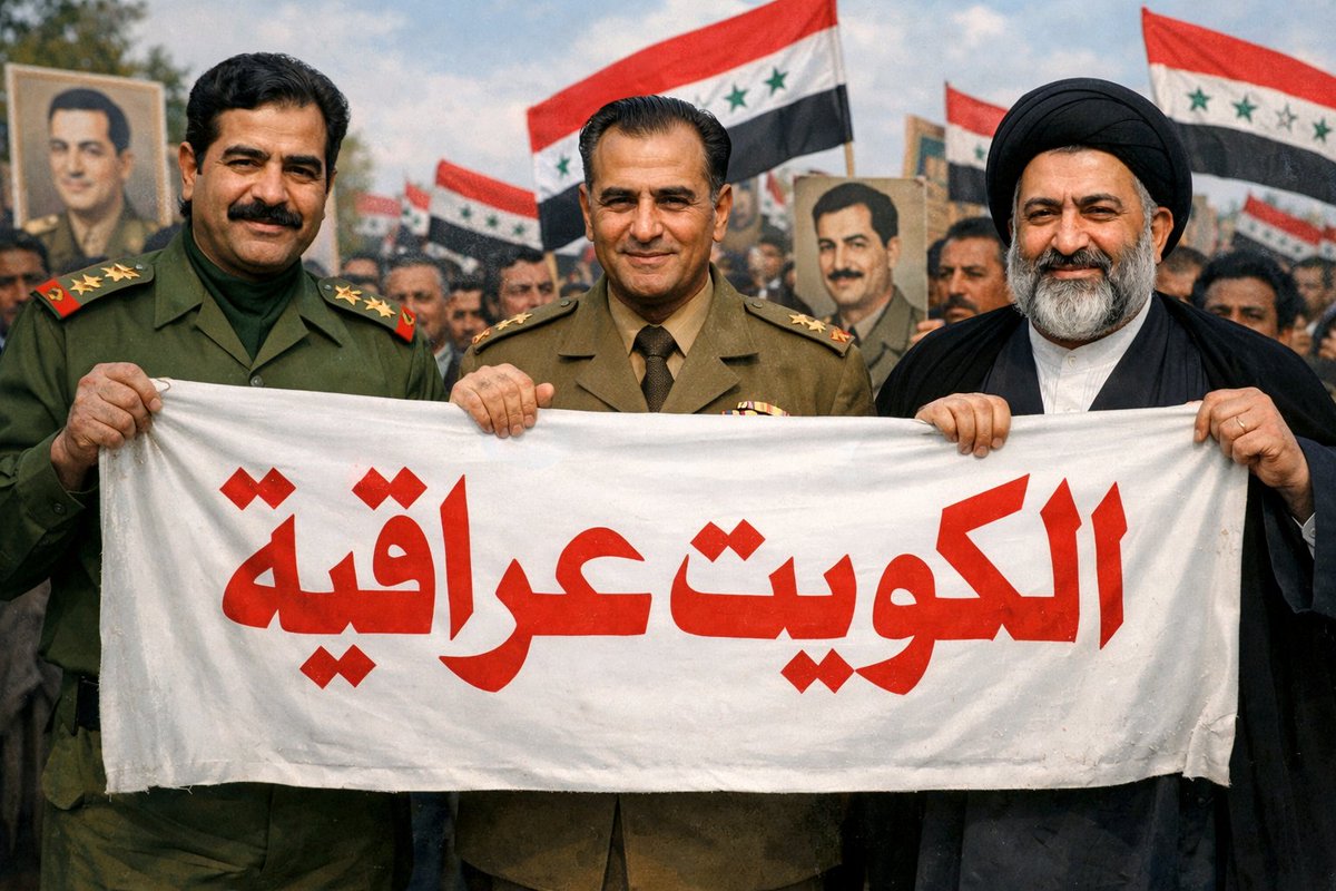 mustafa3AlBadri's tweet image. عزيزي الكويتي  هذا الكلام من عراقي محب لك!
عام 1961  عبد الكريم قاسم  ذو الميول الشيوعية
طالب باستعادة الكويت وضمها إلى العراق
عام 1990 قام صدام البعثي العروبي بـ تحرير الكويت وضمها إلى العراق لفترة
عام 2026 يحاول الشيعي العراقي المتدين استعادة محافظة الكويت المحتلة وضمها إلى