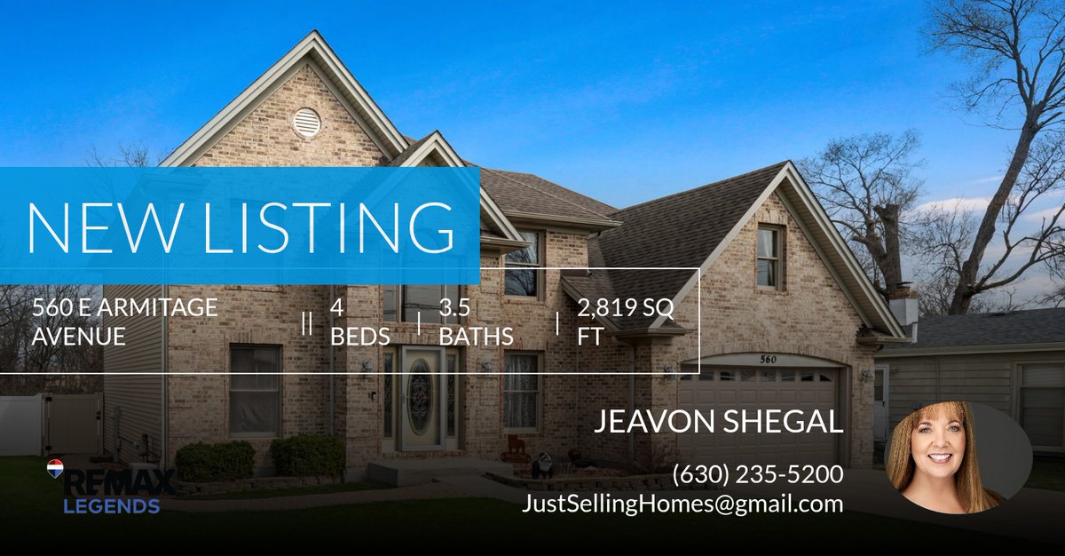 JustSellingHome's tweet photo. 📍 New Listing 📍 Take a look at this fantastic new property that just hit the market located at 560 E Armitage Avenue in Addison. Reach out here or at (630) 235-5200 for more information

Jeavon Shegal
630-235-5200
Team Just Selli... https://t.co/0e6RqMeu4L https://t.co/x9ilnKdIDa