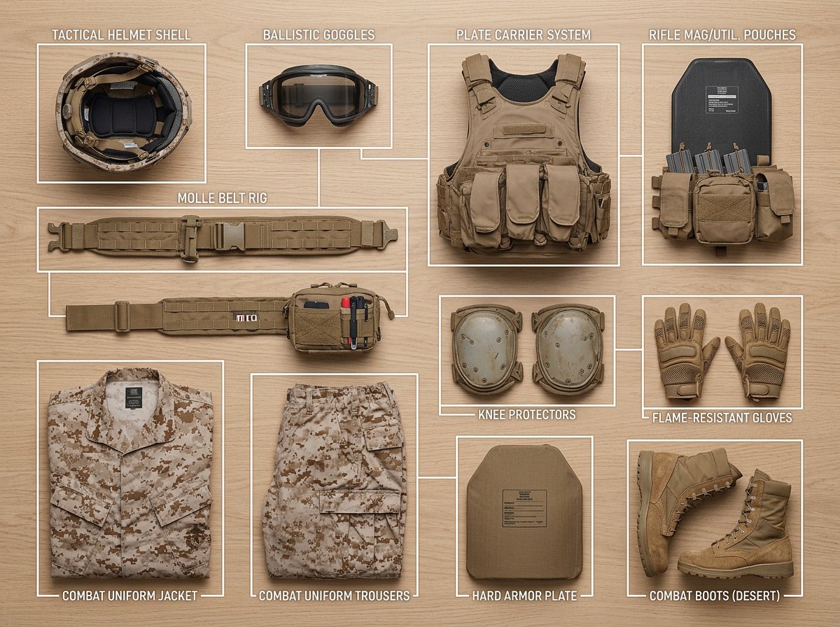 Knolling Style Flat-Lay Prompt with Labeled Disassembled Parts