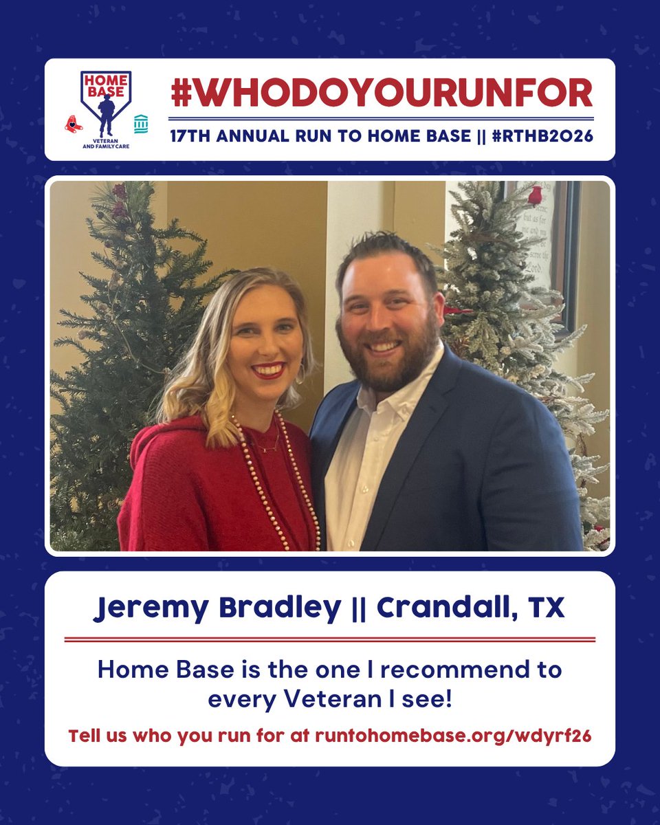 homebaseprogram's tweet photo. Jeremy, a Marine Corps Veteran, is participating in #RTHB2026 after going through our program, which helped him to understand his emotions and PTSD, while also getting him active again. We are so proud of him for his never-give-up mentality! #WhoDoYouRunFor https://t.co/giUuUz7AD9