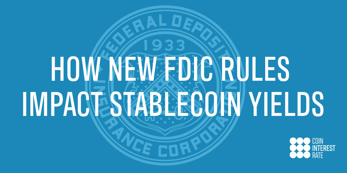 cointerestrate's tweet photo. Can you still earn interest on your stablecoins under the new FDIC rules? 
Yes. 
While the creators of the coins cannot pay you directly, independent lending markets and DeFi are still open. Learn more in our latest guide: https://t.co/FXPS6loKZ2 
#stablecoins #usdc #usdt #crypto https://t.co/c64Id3IzPa