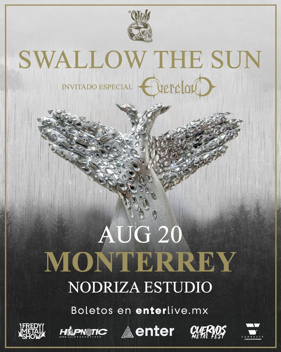 BlancaLechuza's tweet photo. La banda finlandesa @STSOfficial_1 (#SwallowTheSun) anuncia su regreso a México para promocionar su más reciente álbum "Shining". La gira #ShiningOverLatinAmerica llegará a Guadalajara, Monterrey, San Luis Potosí, Chihuahua y CDMX.
🎟: https://t.co/B7imwPpIjR https://t.co/qI9lMMPex1