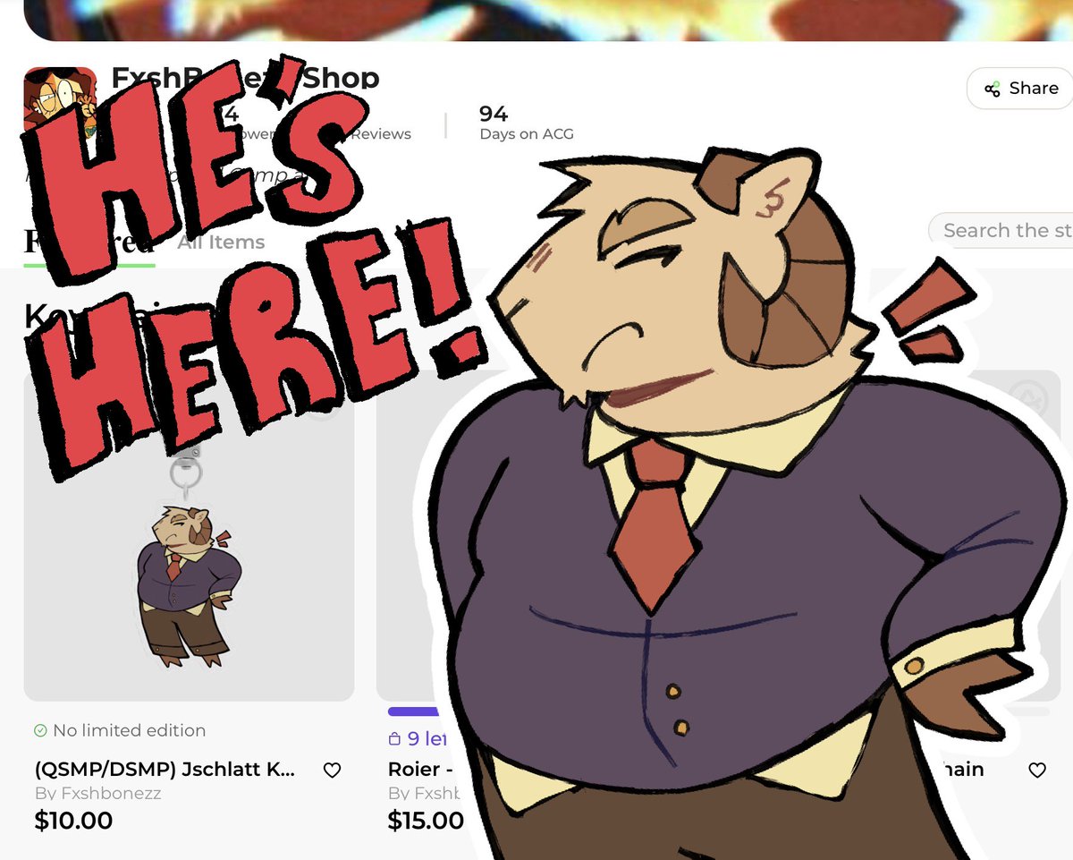 Fxshbonezz's tweet image. Psttt!!! My Schlatt keychains are finally up on my shop! go check them out!
acggoods.com/store/fxshbone…

#dsmp #qsmp #qsmpfanart #dsmpfanart