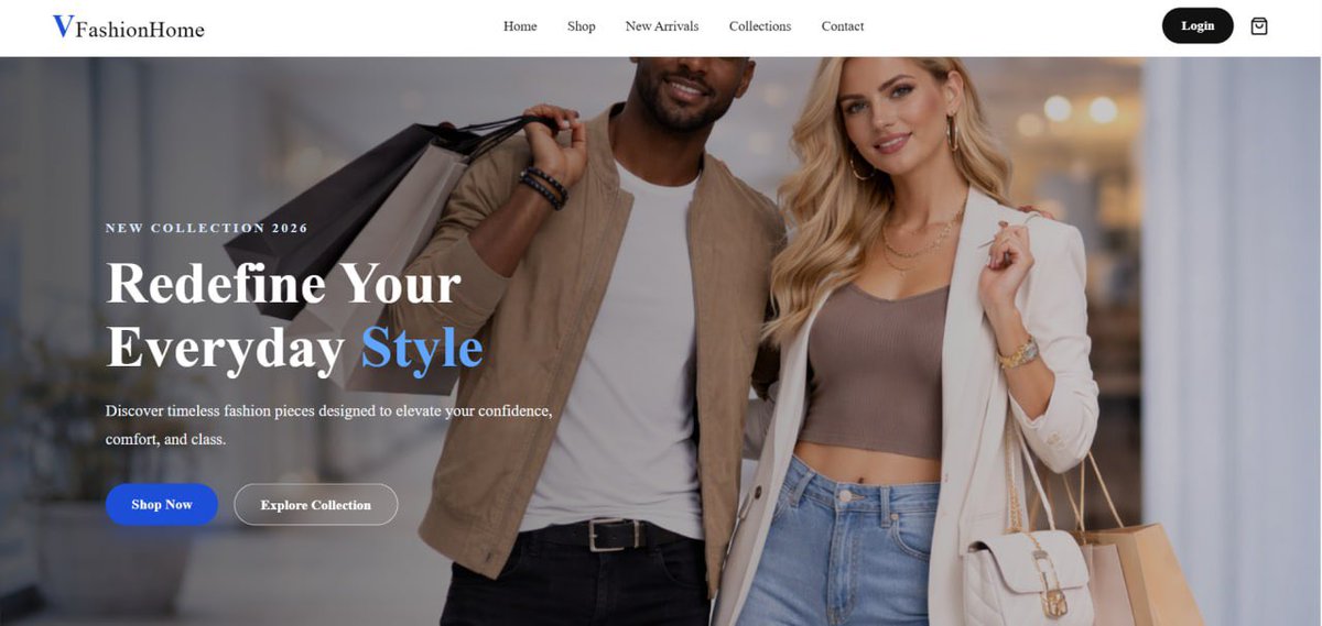 VIANNEY7000's tweet image. A small redesign made a big difference ✨

Updated the landing page and navbar for my fashion website.

Before vs After 👇  
#WebDesign #ReactJS #BuildInPublic #fullstack