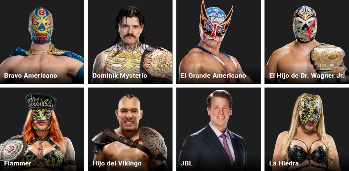 The AAA roster currently listed on WWE's website: -Bravo Americano ...