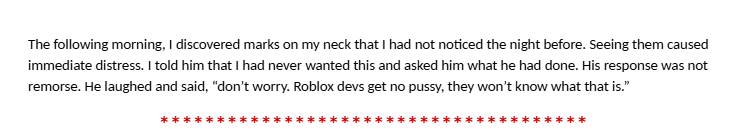 sonadowyuri's tweet image. DO NOT JOKE ABOUT THIS. this is rape. not only is there a detailed description on page 18, there are PICTURES WITH THE MARKS ZEAL CAUSED ON RENS NECK. it is on page 70, in the "What Happened At RDC" section