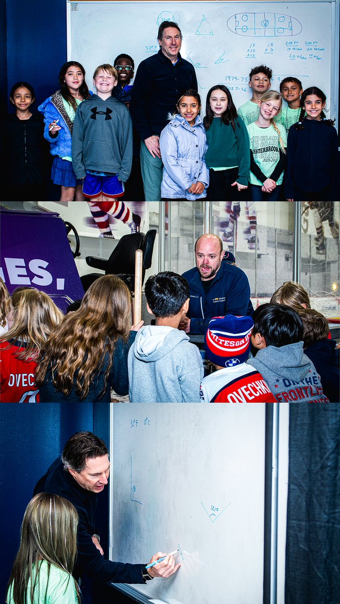 Capitals's tweet photo. Transformed the rink into the classroom during today's Caps in School Field Trip!

Students from Chesterbrook Elementary School spent the afternoon at @MedStarIceplex learning about the science of ice resurfacing, slapshots, TV broadcasts and Caps trivia.

#ALLCAPS | @KPMGThrive https://t.co/Q5QghN08bb