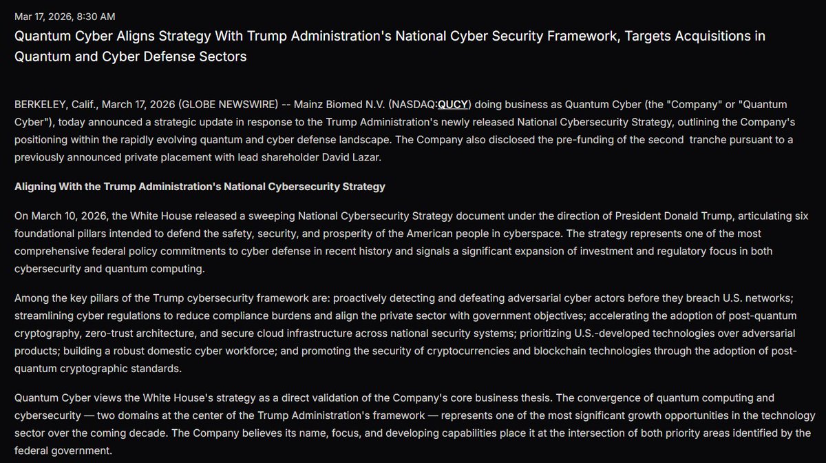 StocksGambino's tweet photo. $QUCY now $HUBC is up almost 80% on the day wonder when they come for the other cyber names like $QUCY 🤷‍♂️ https://t.co/ktYPducYng