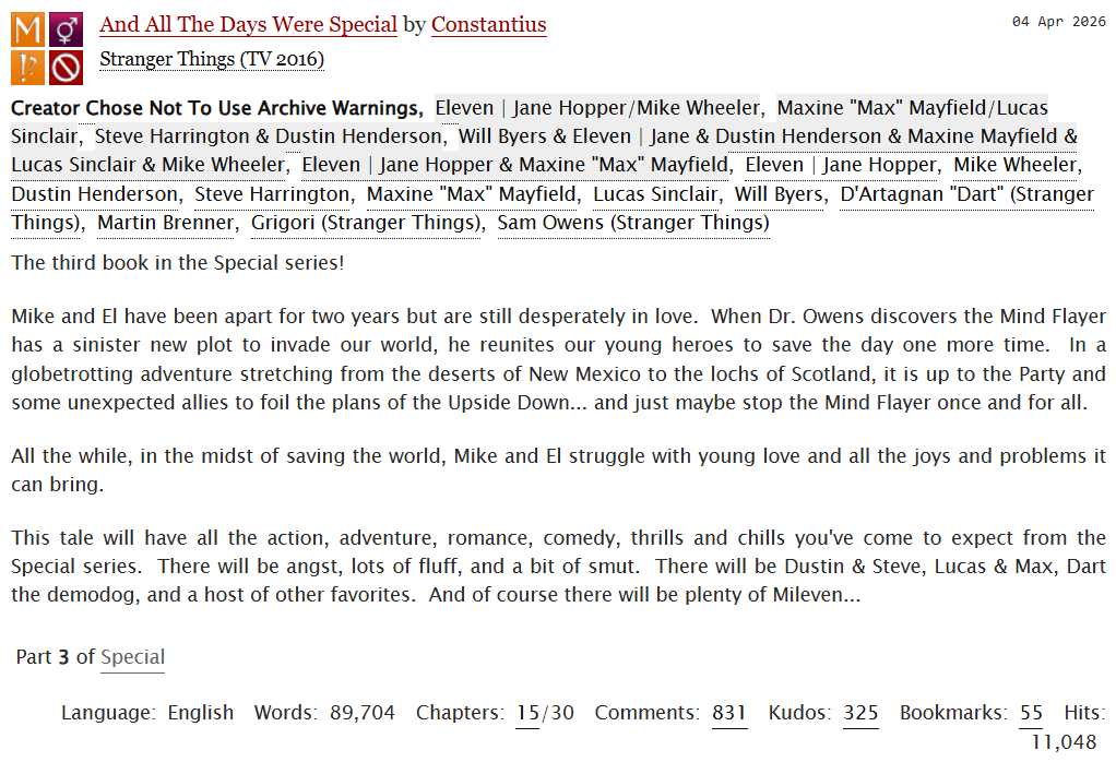 MilevenFics's tweet photo. #MilevenFicRec
And All The Days Were Special
by Constantius
https://t.co/OWJ9ImxWTU
#WIP #LongFic #PostS3 #Angst #Fluff #Smut https://t.co/EYuz9Bv0lB