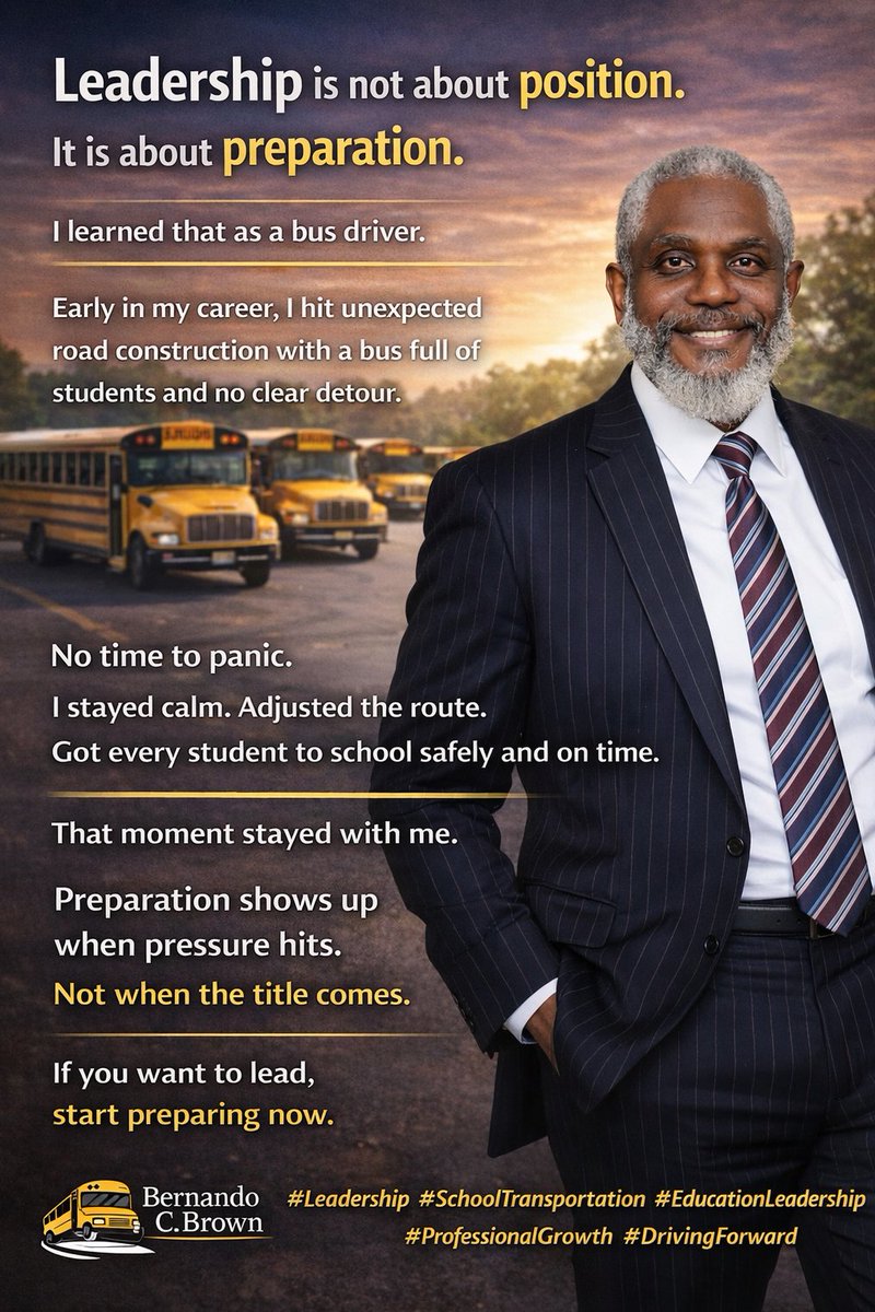 BrownBernando's tweet image. #Leadership #SchoolTransportation #EducationLeadership #ProfessionalGrowth #DrivingForward