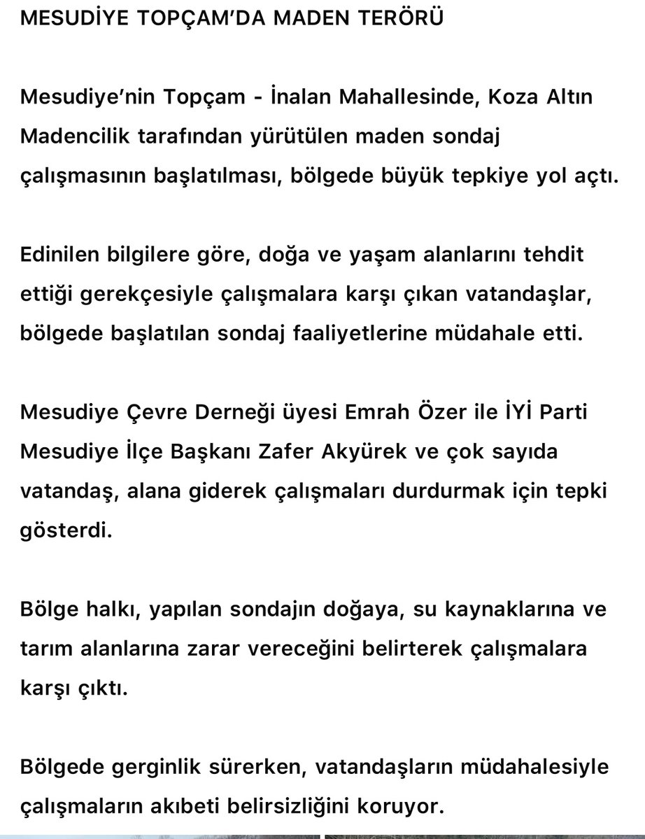 Ünye/Üçpınar Direniş Platformu tweet media