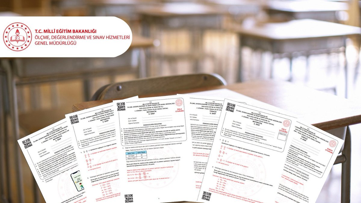 ÜLKE GENELİ ORTAOKULLAR ORTAK YAZILI SINAVLARI TÜRKİYE GENELİNDE EŞ ZAMANLI OLARAK GERÇEKLEŞTİRİLDİ
2025-2026 Eğitim Öğretim Yılı 2. Dönem 1. Ortak Yazılı Sınavları, ülke genelinde eş zamanlı olarak başarıyla gerçekleştirilmiştir. 6. Sınıf Türkçe dersi sınavı 7 Nisan 2026