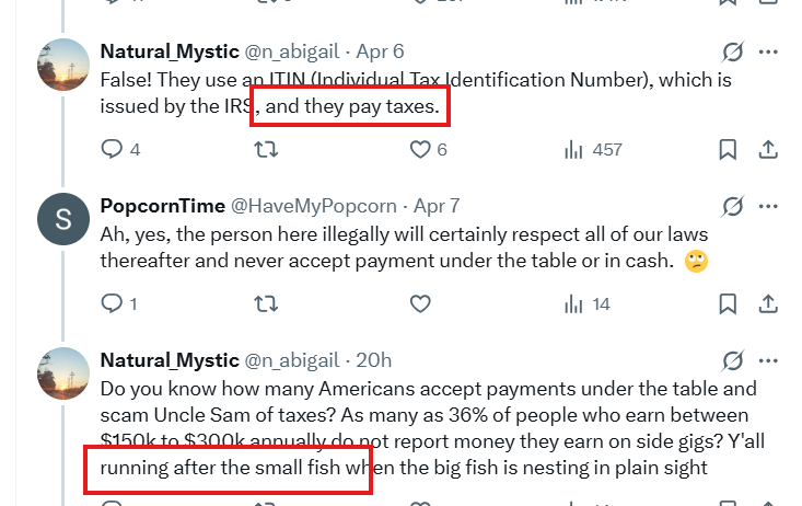 HaveMyPopcorn's tweet photo. @n_abigail @Steve_Stuck @allenanalysis Why would anyone be after them for not paying taxes ("running after the small fish") if they're paying taxes? https://t.co/4xgpOufLX4