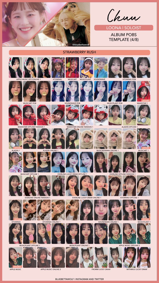 Loona / Soloists - Chuu Album POB Photocard Template (last updated