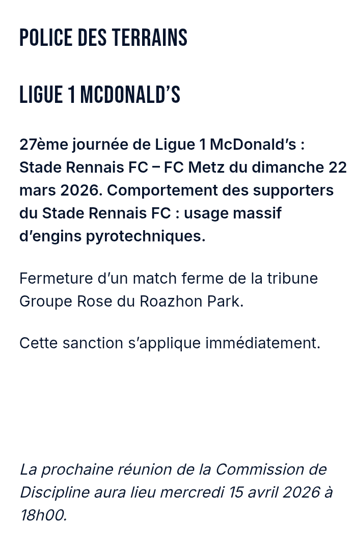 Route_Lorient's tweet photo. #srfc Oh non........ Bordel 
Fermeture d’un match ferme de la tribune Groupe Rose du Roazhon Park. #staderennais #rennes #srfcsco https://t.co/6BDyWTIskH