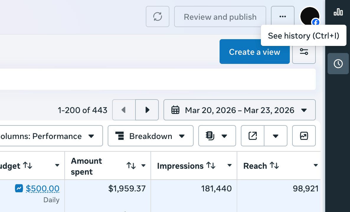 daviefogarty's tweet image. You should fire your meta agency.

Go to your Facebook ad account, select all your campaigns, and click View History or view edits. Every single change your media buying agency has made will show up there.

What you'll probably find is that they were barely doing anything.

You