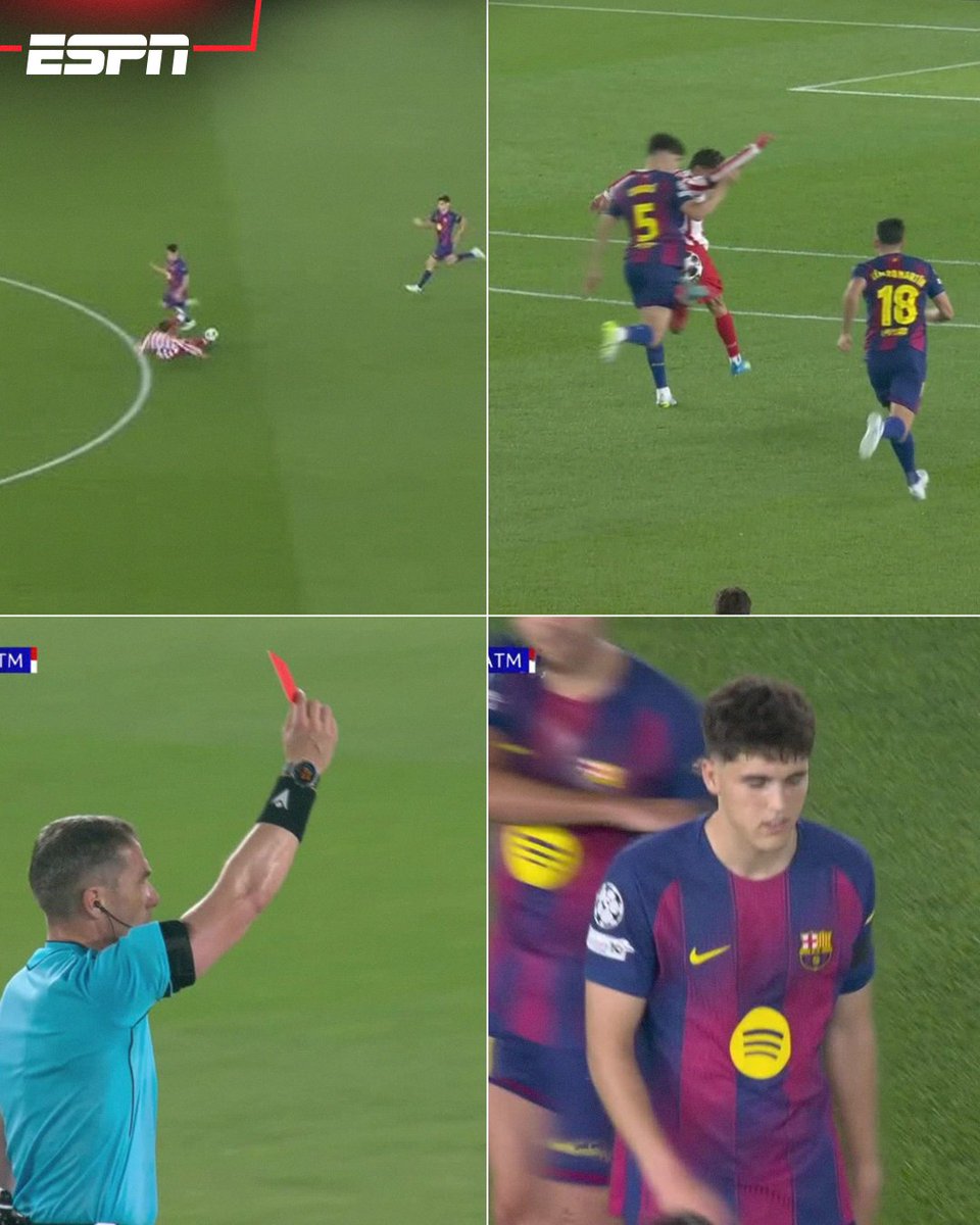 ESPNmx's tweet image. ¡EL BARCELONA SE QUEDA CON 10! 😰

EXPULSADO CUBARSÍ TRAS HACER FALTA Y SER EL ÚLTIMO HOMBRE ❌