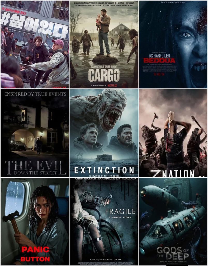 luther_181's tweet image. Horror &amp;amp; Survival Movies to Watch 🍿🎬