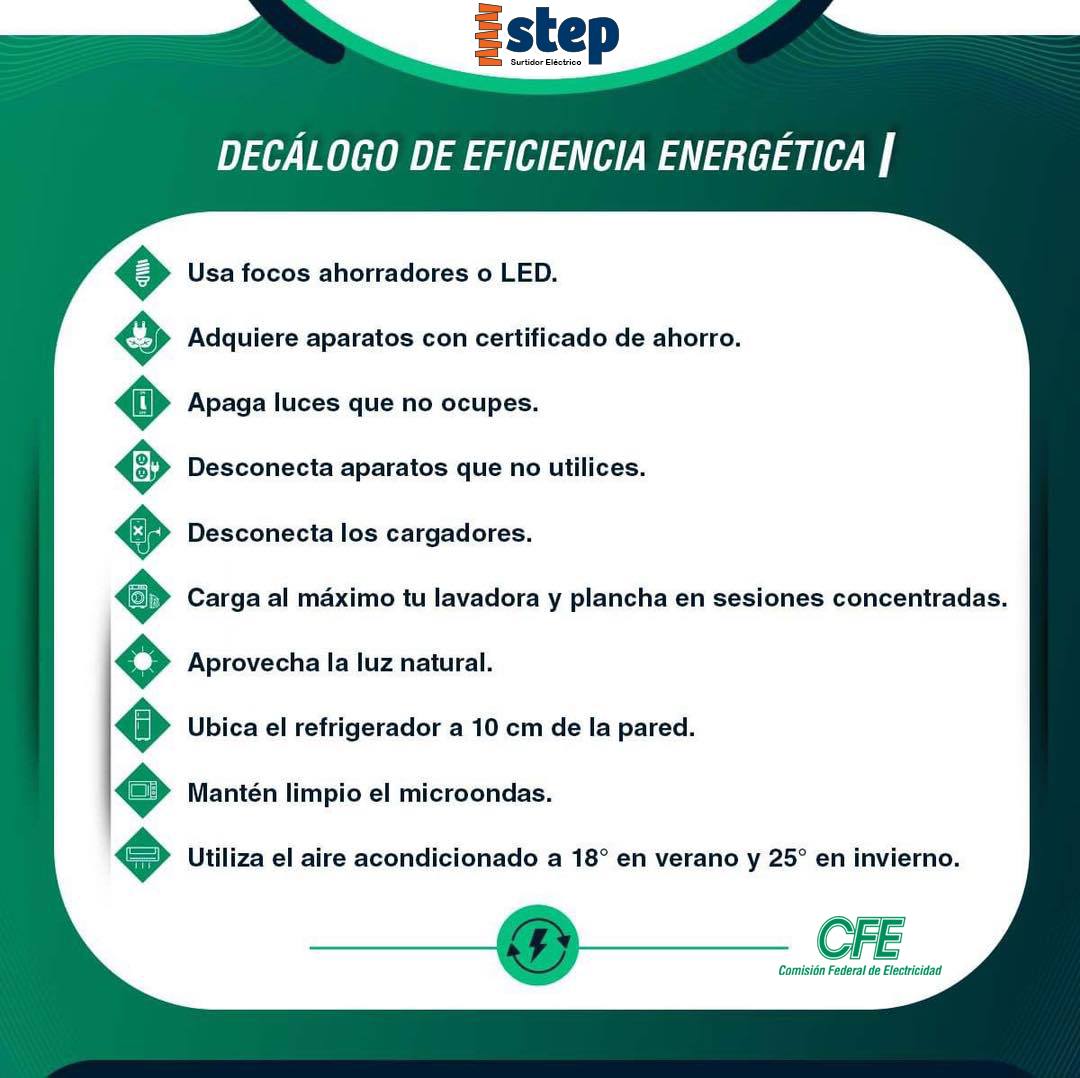 StepTlajomulco's tweet photo. ¿Qué es la eficiencia energética? y ¿Cómo puedes optimizar el uso de la electricidad en tu hogar? ¡Te explicamos!

#AhorroDeEnergia #Iluminacion #Focos #Lamparas #FocoLED #CFE https://t.co/VbIZyJ5ykT