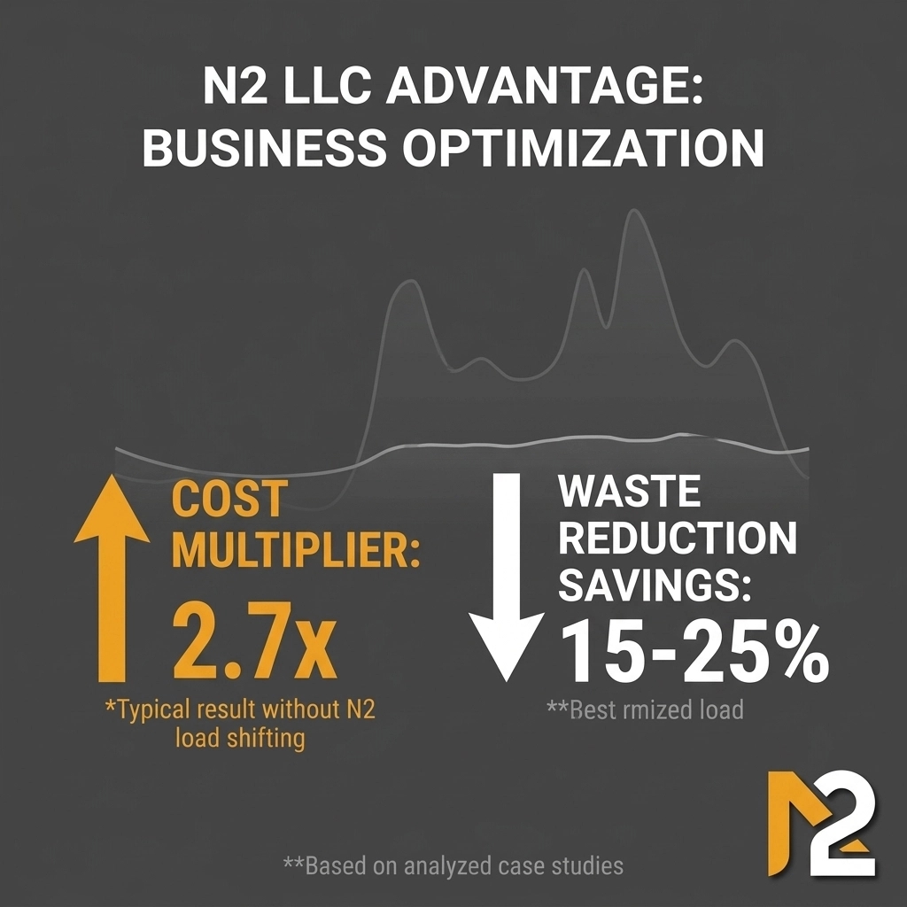 OnyxEcosystem's tweet photo. Hit by the 2.7x peak penalty from 5-9 PM? 📉

We find 15-25% waste in HVAC &amp; refrigeration and automate loads to bypass the peak. Recover costs and boost profit. DM for more information. 

#N2LLC #EnergySavings #Efficiency #BestEnergy https://t.co/3Yeu2NdnKL