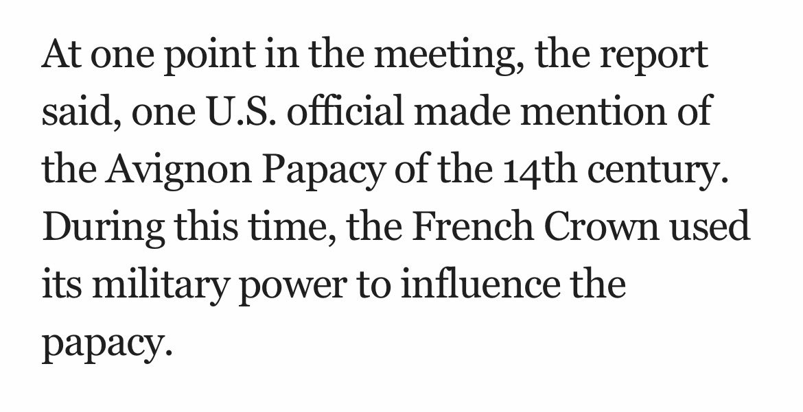 Just the American government threatening the Catholic Church with the possibility using military force to take down the Vatican and install their own antipope.