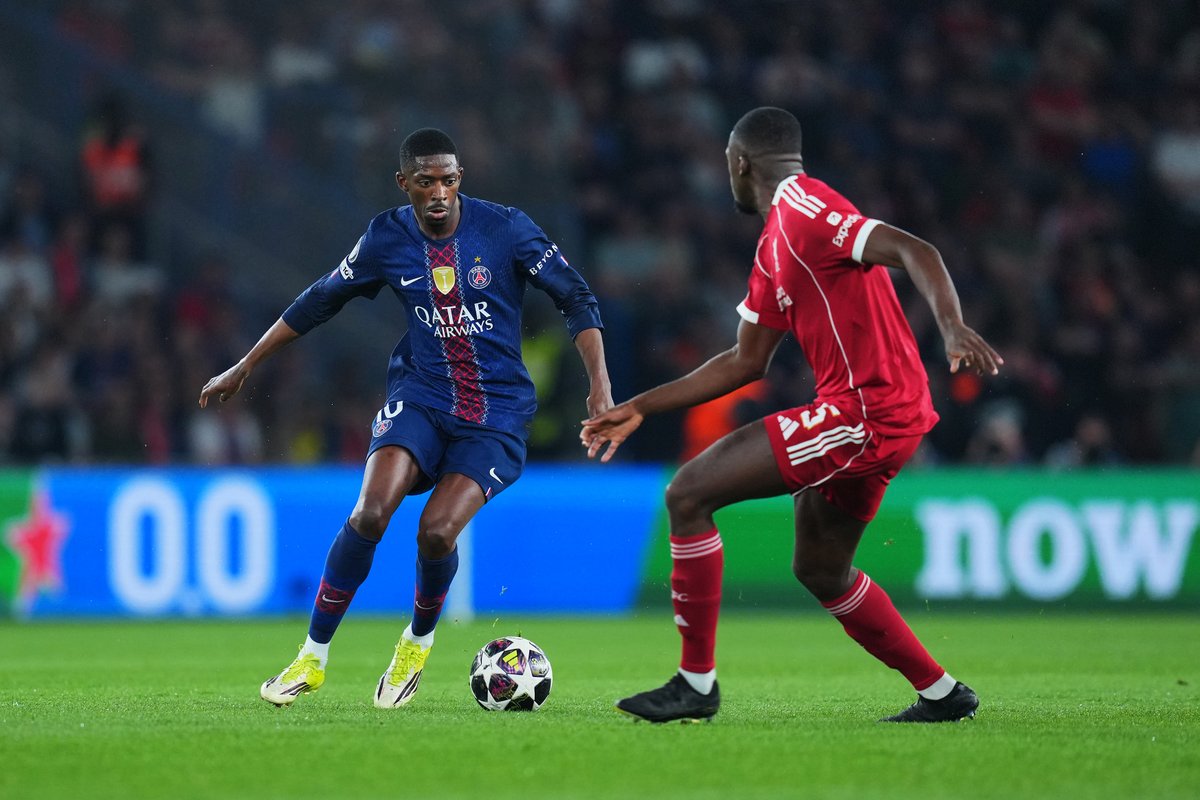 WhoScored's tweet image. Ousmane Dembélé created more chances (2) and completed more dribbles (2) than the entire Liverpool team combined in the first half  😳 🌪️ 

#PSGLIV #UCL