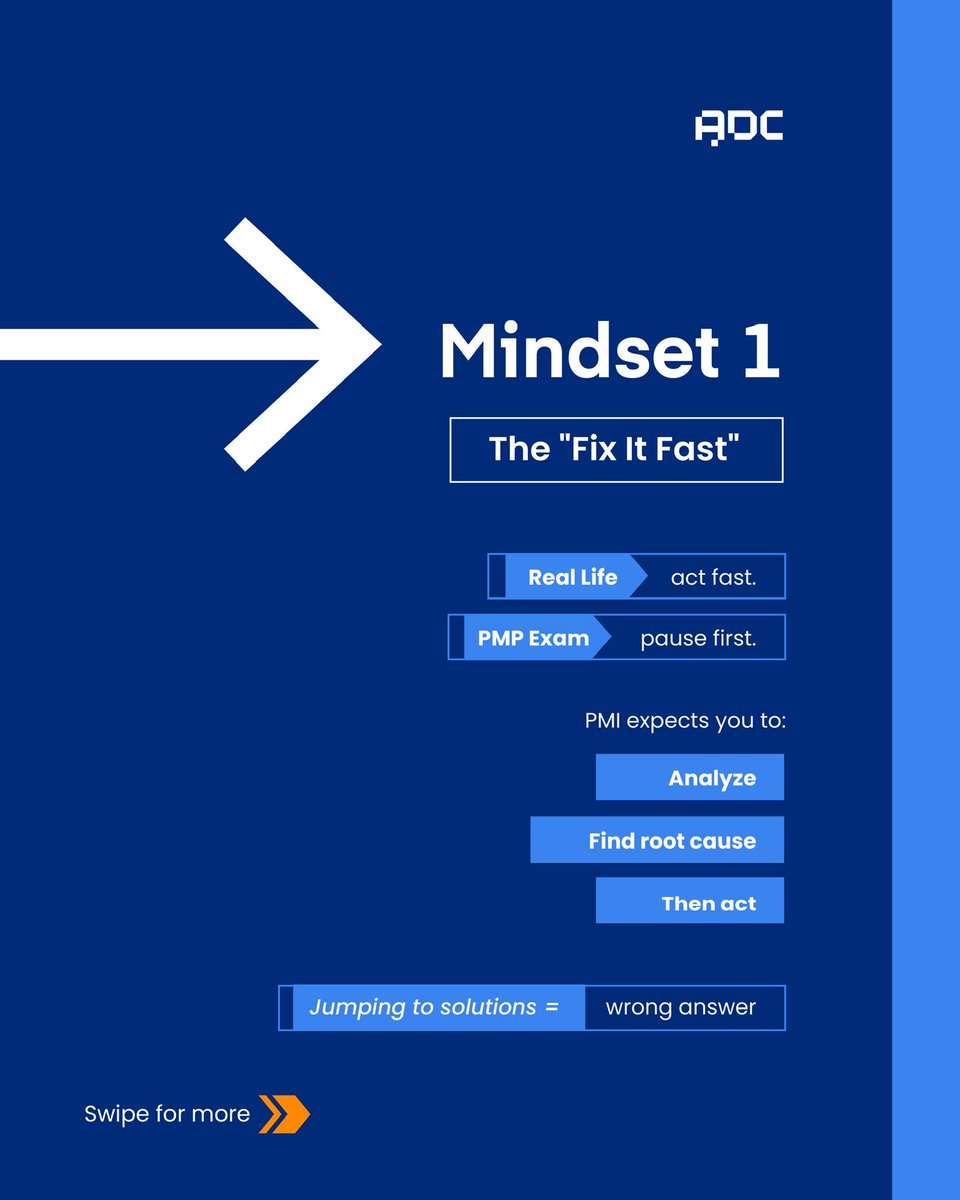agiledigitalC's tweet photo. Most PMP candidates don't fail because they lack knowledge. They fail because they think like real-world project managers... instead of PMI.
The truth is:
Your experience can actually work against you on this exam.
If you've ever: https://t.co/9GZ8qy1rNp