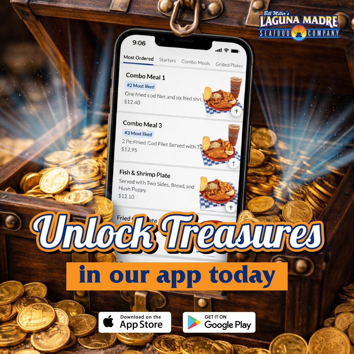 LagunaMadreSea's tweet image. 🐟The best kind of treasure is the kind you can eat. See what’s waiting in our app!💰

#LagunaMadreSeafood #AppRewards #SeafoodLovers #FoodieRewards