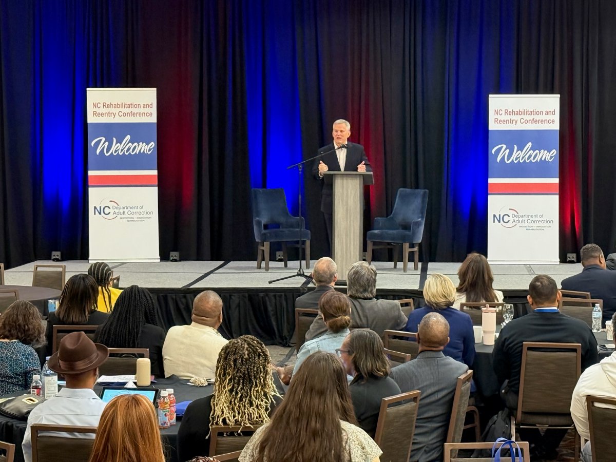 NCCorrection's tweet photo. At the NC Rehab &amp; Reentry Conference in #Raleigh today @NC_Governor Stein highlighted the value of #reentry programs &amp; how his Behavioral Health Executive Order &amp; Critical Needs Budget gives people a better shot at #reentrysuccess. https://t.co/1XCS9lrWmQ https://t.co/1xTDu5FGQv