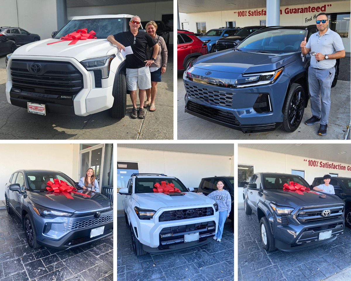 fredhaastoyota's tweet image. 😊 These folks didn't just buy a car; they leveled up their commute! Welcome to the family. Congrats! 🎉 Abraham S., Anand J., Deanna C., Emily M., John G., Lauren S., Marissa L., Melissa A., Rachel L., and Ricky T. #HappyCustomers #Houston #SpringTX #CustomerSpotlight