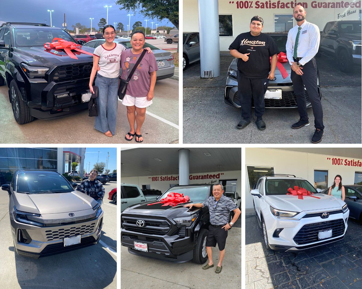 fredhaastoyota's tweet image. 😊 These folks didn't just buy a car; they leveled up their commute! Welcome to the family. Congrats! 🎉 Abraham S., Anand J., Deanna C., Emily M., John G., Lauren S., Marissa L., Melissa A., Rachel L., and Ricky T. #HappyCustomers #Houston #SpringTX #CustomerSpotlight