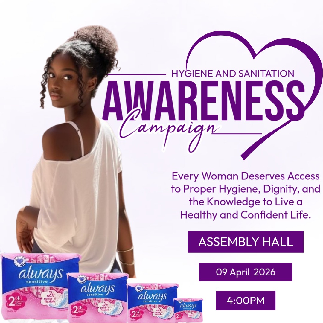 Campus__MEDIA's tweet photo. Tomorrow, the Assembly Hall hosts a critical Hygiene and Sanitation Awareness Campaign aimed at improving health outcomes and restoring dignity for women in our community. 

Access to knowledge is the first step toward change. 

​📍 Assembly Hall
🕓 4:00 PM | April 09,2026 https://t.co/u6SPivEu4A