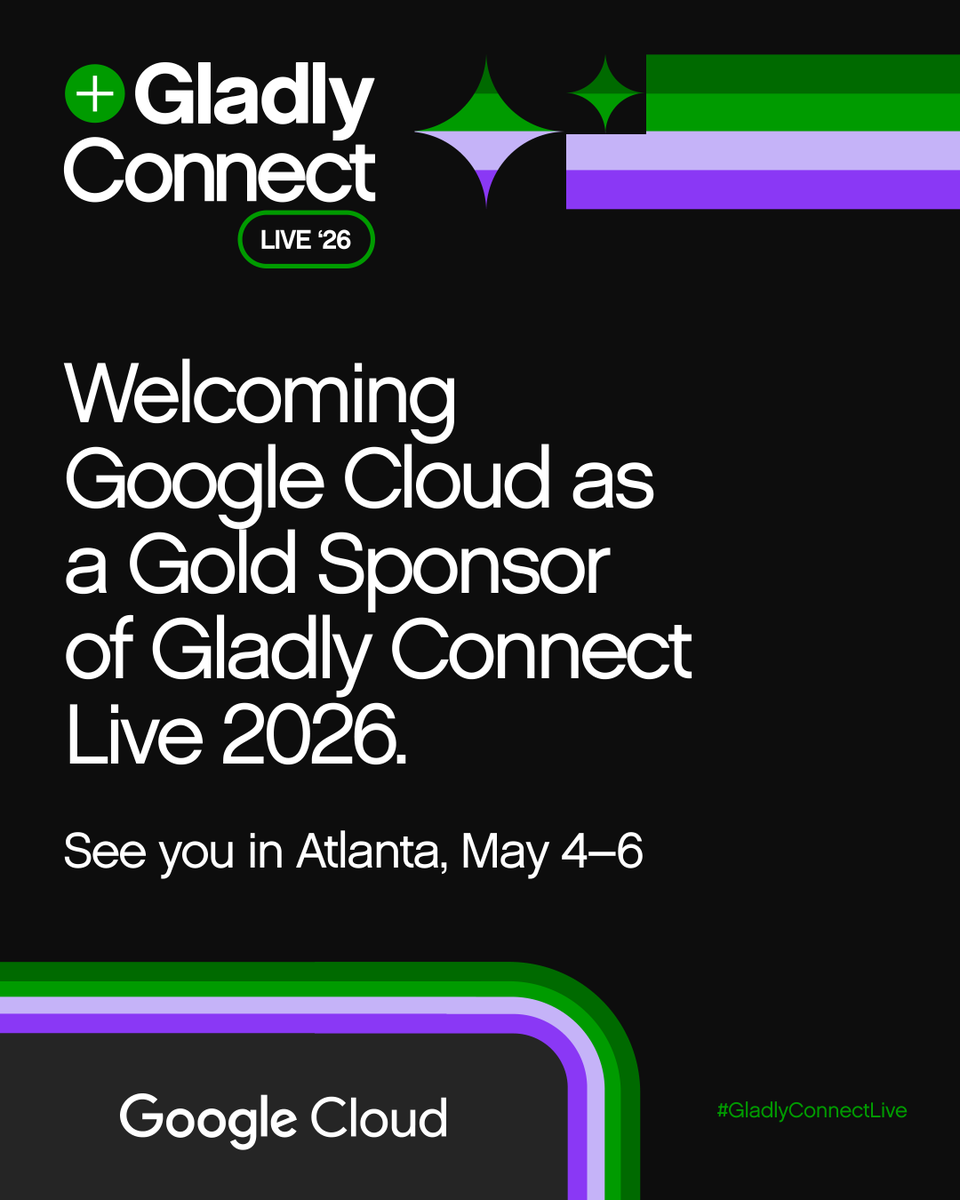 gladly's tweet image. Big news for Gladly Connect Live '26 - welcome, @googlecloud! 🙌

Agentic commerce. Expert lounges. Main stage surprises. Atlanta, May 4–6.

Save your spot now: gladly.ai/events/gladly-…

#GladlyConnectLive #Gladly #GoogleCloud #AI