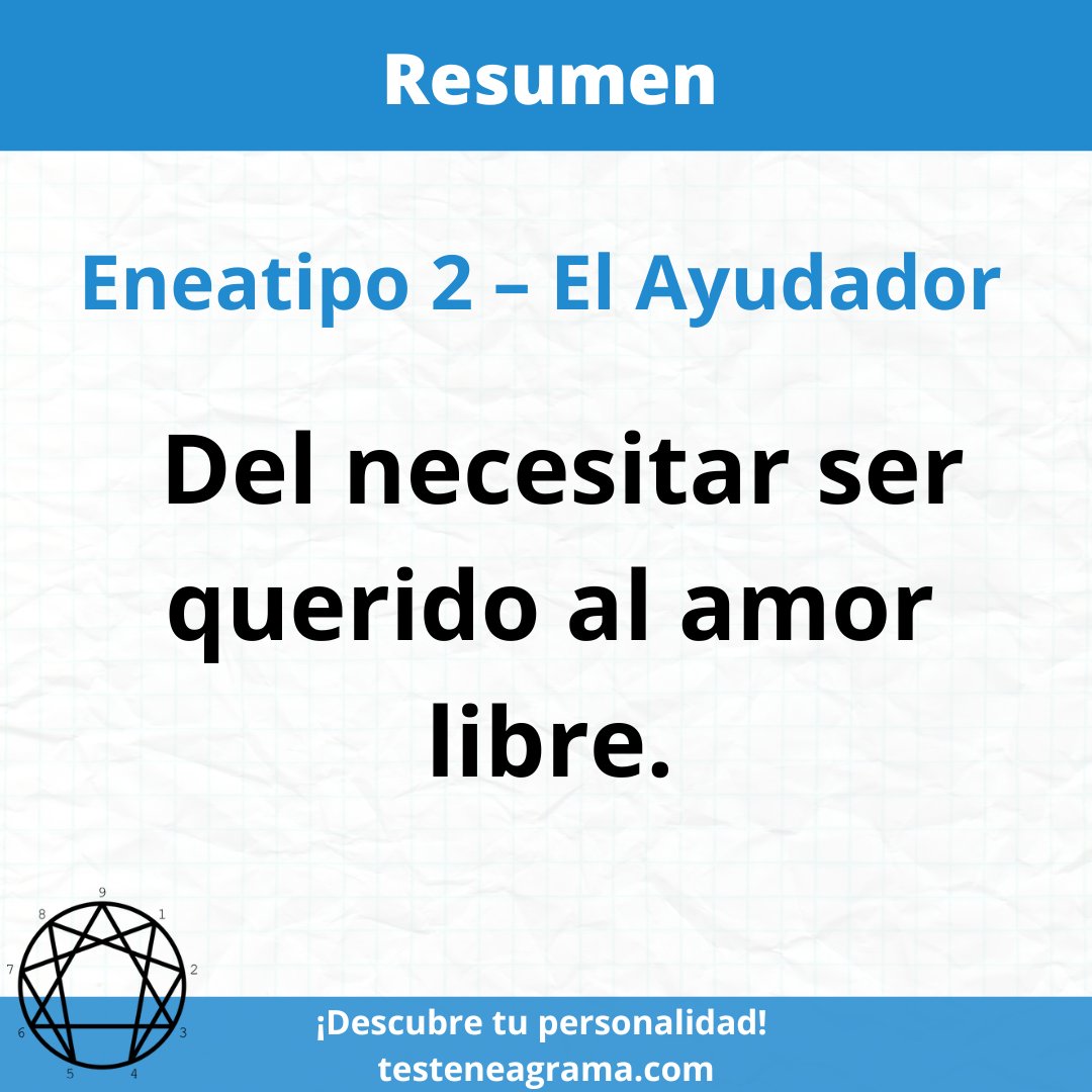 TestEneagrama's tweet photo. El Eneatipo 2 descubre que no tiene que ganarse el amor.
#Eneatipo2 #Eneagrama #AmorPropio https://t.co/Ha0f6Z5vfH