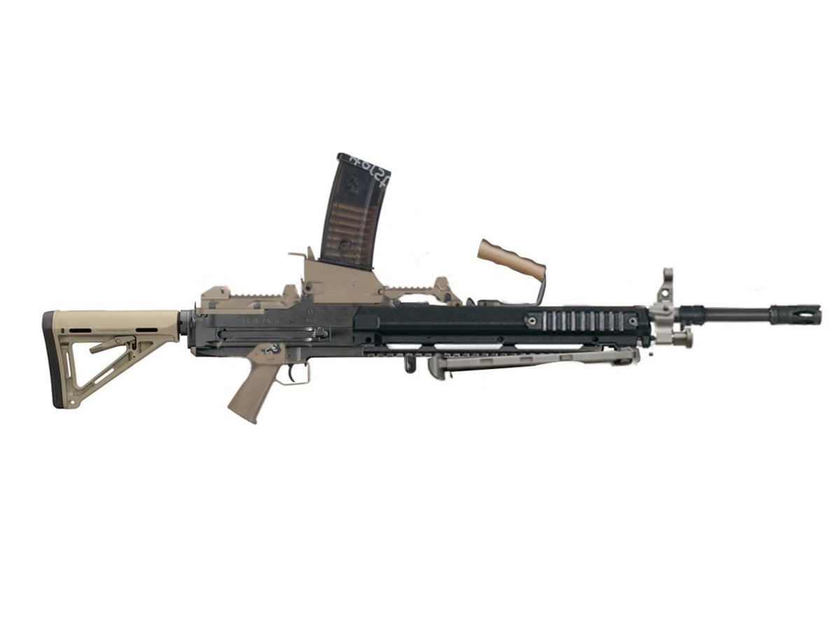 kaisercatcinema's tweet image. Turns out some madlad on Pinterest already developed a modernized Bren LMG - kaisercatcinema.com/s/about-ww2044 #british #ww2 #althistory #gunmod