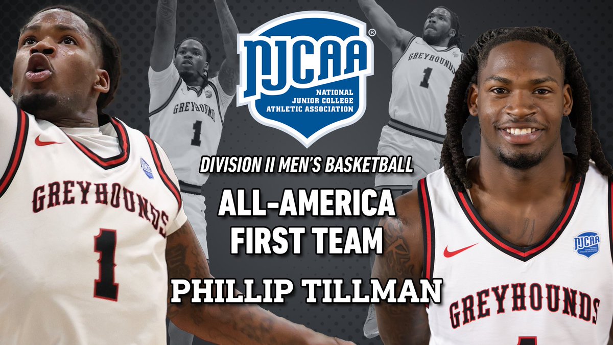 asumsgreyhounds's tweet photo. Greyhound Nation,

Please join us in congratulating Phillip Tillman for receiving NJCAA Division 2 First Team All-America. 

Phil would average 19.3 points, 7 rebounds, and 5.1 assists per game helping lead the Greyhounds to the National Tournament. 

Congratulations, Phil! https://t.co/tRZ366jV5z