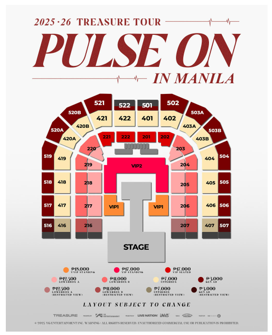 1150 seats available for PULSE ON Manila. Get your tickets now and witness the best concert in 2026!