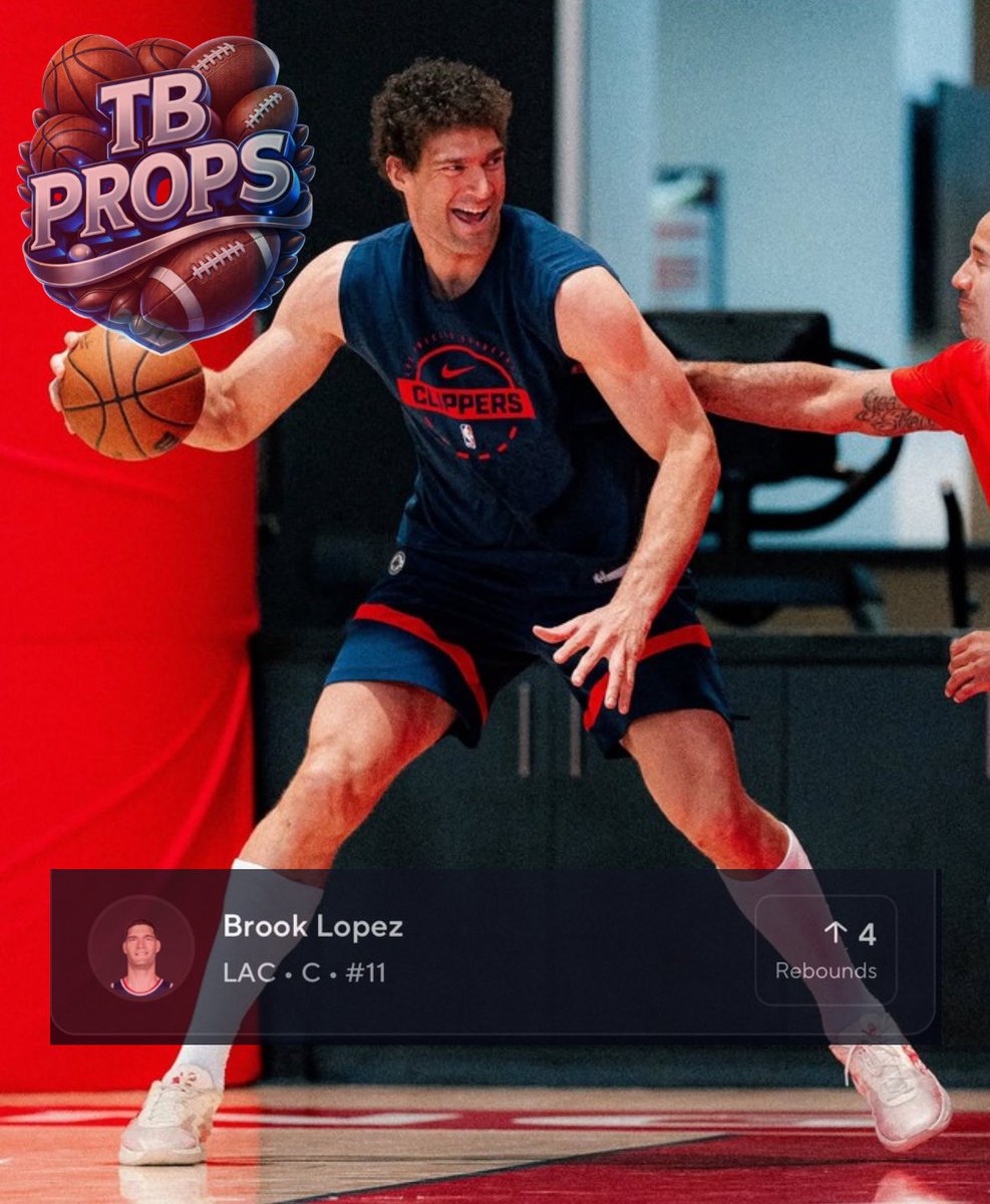 💨Final Prop Of The Day💨

💰Brook Lopez 4 Reb “O”💰

- Definitely Loving This Line For Brook💎Minutes Are Currently Up Right Now In The Absence Of Isaiah Jackson✅ He’s Avg 6 In The L10🔥W/70%HR💎In The Most Recent H2H He Finished With 6 In 15min🤯 He’s Currently Avg 25Min Per