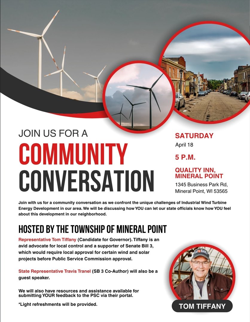 WI2CD's tweet photo. As SW Wisconsin is getting overrun by gigantic windmills, it's time to fight back. https://t.co/IyMamjBfoj