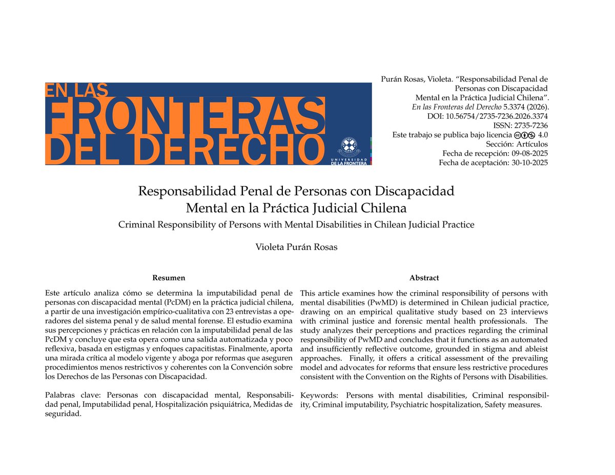 Revista En las Fronteras del Derecho tweet media