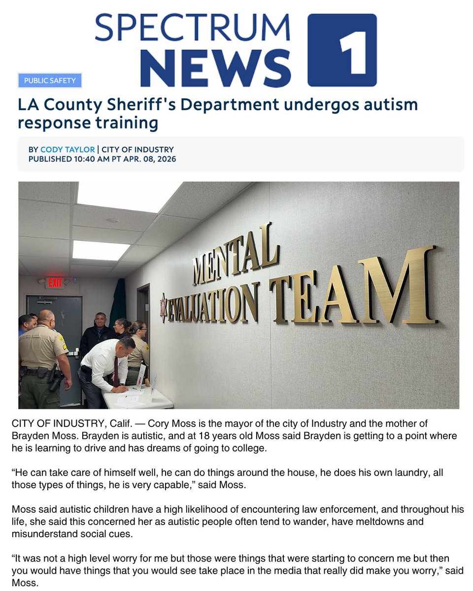 industry_ca's tweet photo. “I would love for this to become mandatory, I would love for it to become part of the academy and get this in front of every single new deputy that comes to the LA County Sheriff’s department.” - Mayor Cory Moss to Spectrum News. Watch the full story here: https://t.co/mRSAlnY32s https://t.co/pthH2yeuYr